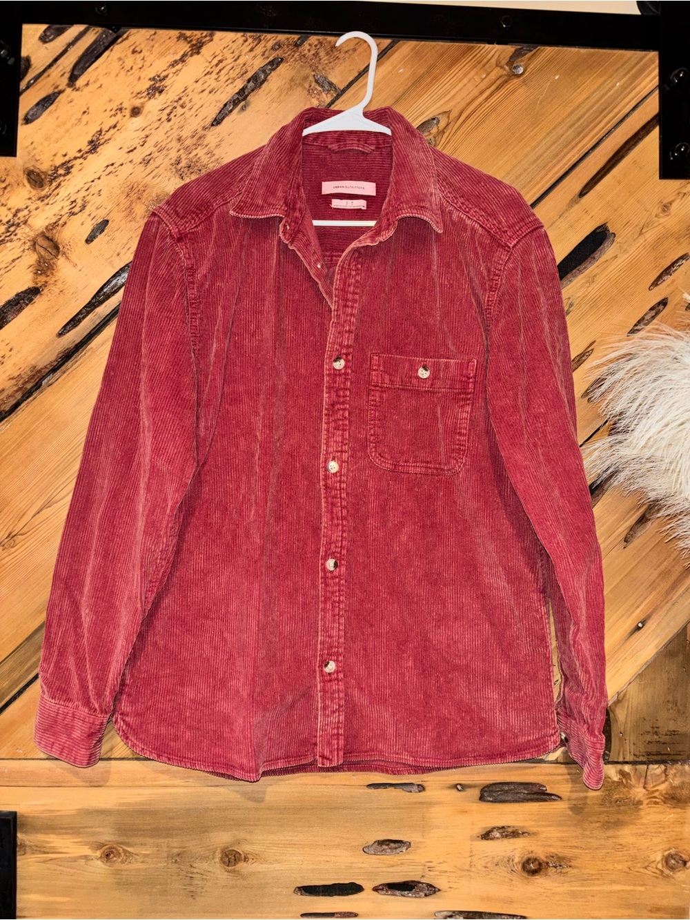 Urban Outfitters Washed Red Corduroy Shirt Jacket
